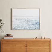 "Pacific Beach Surfers" - Art Print in Baby Blue by LindseyErin - In a Room