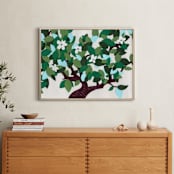 "White flower tree collage" - Art Print in tree green by Rafael Yaniger - In a Room