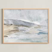 "Gray Surf" - Art Print in Blue Haze by Abbey Holden - Framed