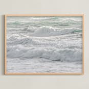 "Seaside #50" - Art Print in Wavey Green by Tal Paz-Fridman - Framed