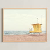 "Yellow and  the Sea" - Art Print in Lemon by Paola Benenati - Framed