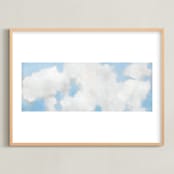 "Cumulus" - Art Print in White by Lynne Millar - Framed