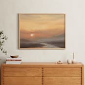 "Meet Me There" - Art Print in Peach Sunrise by Christa Kimble - In a Room