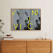 "Veni Vidi Vici" - Art Print in Gray Blue by Kevin Robinson - In a Room
