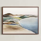 "Spring Comes to the Hills" - Art Print in Spring Green by Karen Kaul - Framed