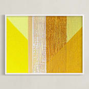 "Hues" - Art Print in Yellows by Jen Florentine - Framed