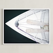 "Afloat" - Art Print in Dark Marine Teal by Haley George - Framed