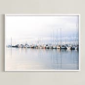 "Harbor Light I" - Art Print in Harbor Blue Grey by Shawna Urban - Framed