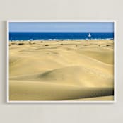 "Chasing New Horizons" - Art Print in Dune Yellow by Rasa Puzinaite - Framed