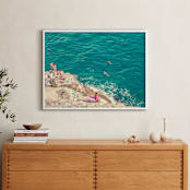 "Seaside" - Art Print in Bright Teal by Kitty Seeber - In a Room