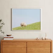 "Sheep at Lunch" - Art Print in Apple Green by Alexandra Feo - In a Room