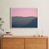 "Mountains of Eilat #1" - Art Print in Sunset Pink by Tal Paz-Fridman - In a Room
