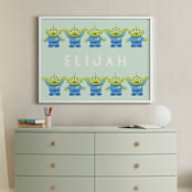 "Disney and Pixar's Toy Story Aliens" - Personalized Art Print in Wasabi by Vivian Yiwing - In a Room