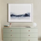 "Alaska from Sea" - Art Print in Navy by Kelsey McNatt - In a Room