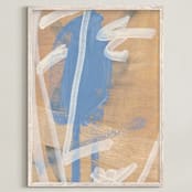 "Little Man Series 4" - Art Print in tan by Angela Simeone - Framed
