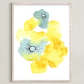 "Sunshine II" - Art Print in Sunshine Yellow by Sonal Nathwani - Framed