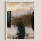 "Deserted Landscape Series 5" - Art Print in Earthtone by Angela Simeone - Framed