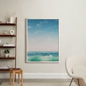"Malibu Surf and Sky II" - Art Print in Fresh Blue by Kamala Nahas - In a Room