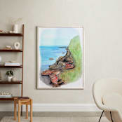 "Boats at Bondi" - Art Print in Tropical Pink by Haley Moore - In a Room