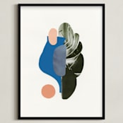 "Organic Curves II" - Art Print in Sky Blue by Field and Sky - Framed