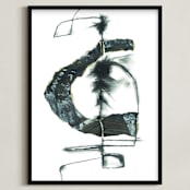 "Radiant Circuit" - Art Print in Charcoal by Misty Hughes - Framed