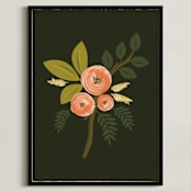 "Botanical no.1" - Art Print in Midnight by Karidy Walker - Framed