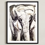 "In the Room II" - Art Print in Elephant Grey by Holly Royval - Framed