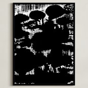 "The Night Garden" - Art Print in Midnight Black by Stuart Heir - Framed