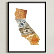 "California Flavor" - Art Print in crate wood by Susie Allen - Framed