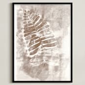 "Contemporary Botanical Series 2" - Art Print in Bronze by Angela Simeone - Framed