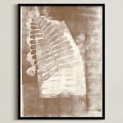 "Contemporary Botanical Series 3" - Art Print in Bronze by Angela Simeone - Framed