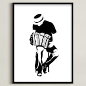 "San Telmo" - Art Print in Black by Cecilia La Mela - Framed