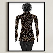 "Rendering" - Art Print in Render Gold by Stuart Heir - Framed