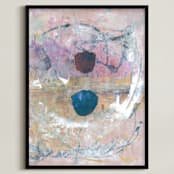 "Aerial Twain" - Art Print in Peach by Misty Hughes - Framed