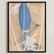 "Little Man Series 1" - Art Print in Tan by Angela Simeone - Framed