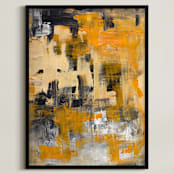 "Orange Zest" - Art Print in Deep Orange by Ilana Greenberg - Framed