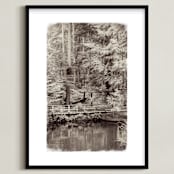 "Capilano Bridge" - Art Print in Sepia by Three Kisses Studio - Framed