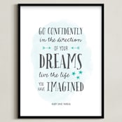 "Go Confidently" - Art Print in Teal by Sandra Picco Design - Framed