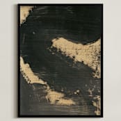 "Neutral Essence Series 6" - Art Print in Tan and Black by Angela Simeone - Framed