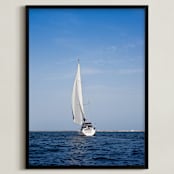 "Sunday Rest" - Art Print in Ocean Blue by Hannah Graham - Framed