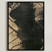 "Neutral Essence Series 5" - Art Print in Tan and Black by Angela Simeone - Framed
