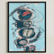 "Blue Tchochke" - Art Print in Blue by Misty Hughes - Framed