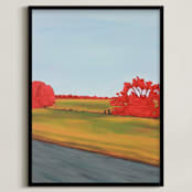 "Drive Bye Asphalt" - Art Print in Drive Bye Red by Jeff Preuss - Framed