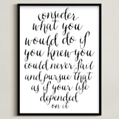 "Pursuit" - Art Print in Ink Black by Leah Bisch - Framed