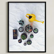 "Saturday Succulents" - Art Print in Songbird Yellow by Five Sparrows - Framed