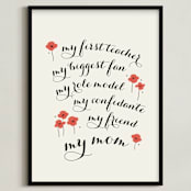 "My Best Friend, My Mom" - Art Print in Poppy by Sandra Picco Design - Framed