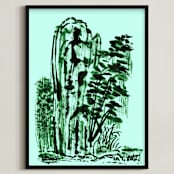 "Mint Mountain" - Art Print in Minted Green by Stuart Heir - Framed