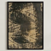 "Neutral Essence Series 4" - Art Print in Tan and Black by Angela Simeone - Framed