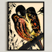 "The Watcher" - Art Print in Watcher Orange by Stuart Heir - Framed