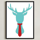"Mr Dear" - Art Print in Teal blue by Johanna Phillips Huuva - Framed